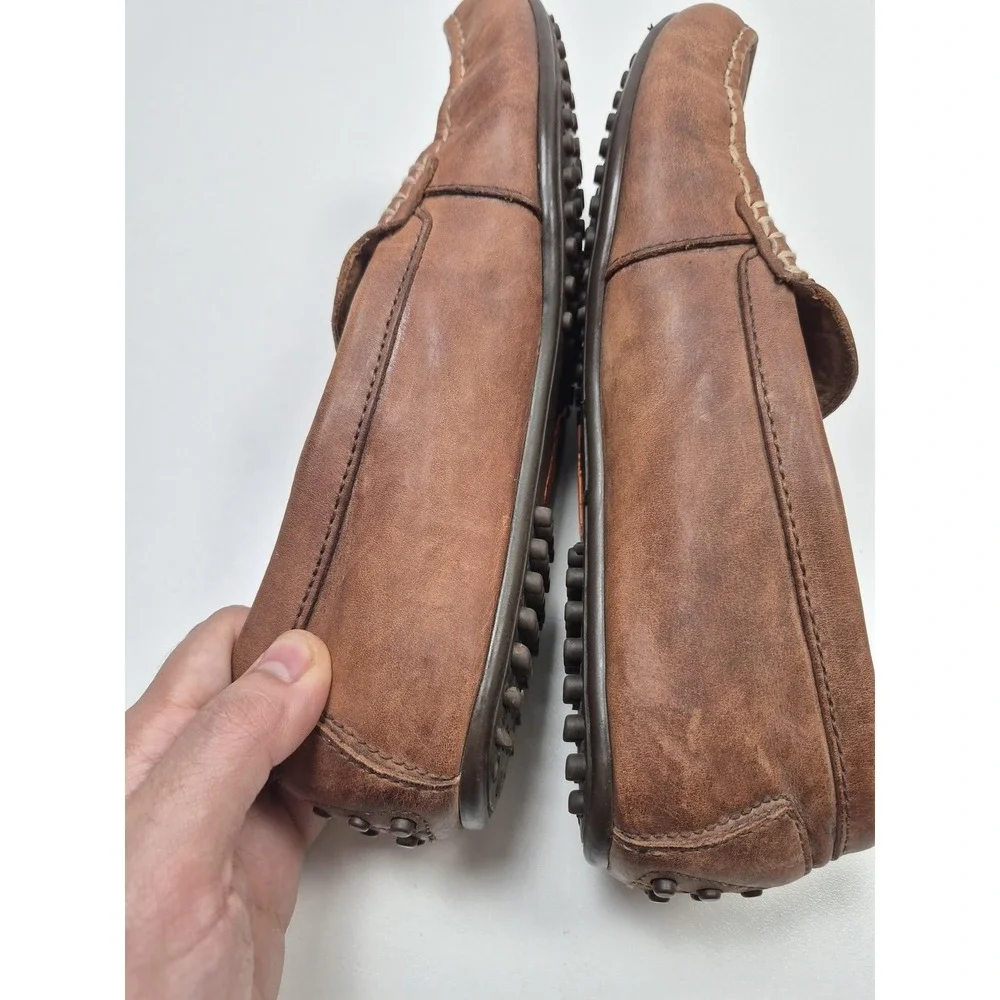 Polo Ralph Lauren Woodley Shoes Mens Size 8.5 D Brown Leather Loafers Driving